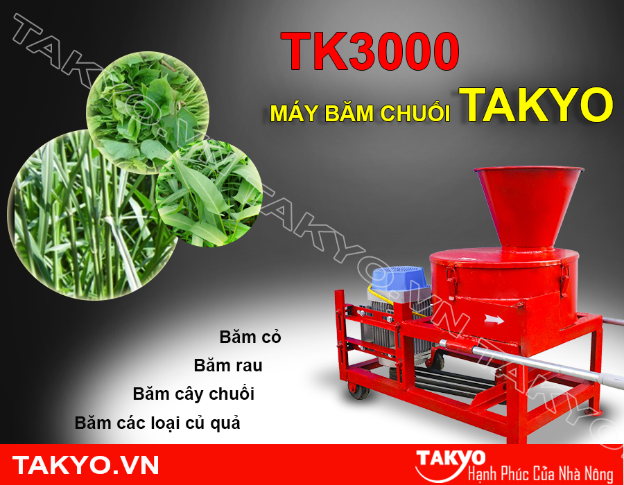 Công dụng máy băm thái chuối TAKYO TK 3000