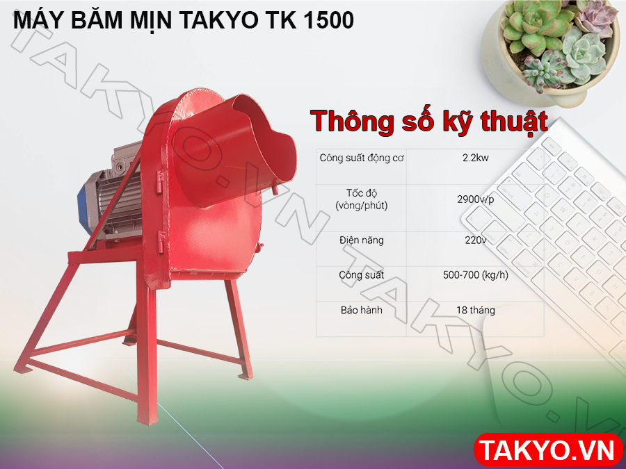 Thông số kỹ thuật máy thái chuối Takyo TK 1500