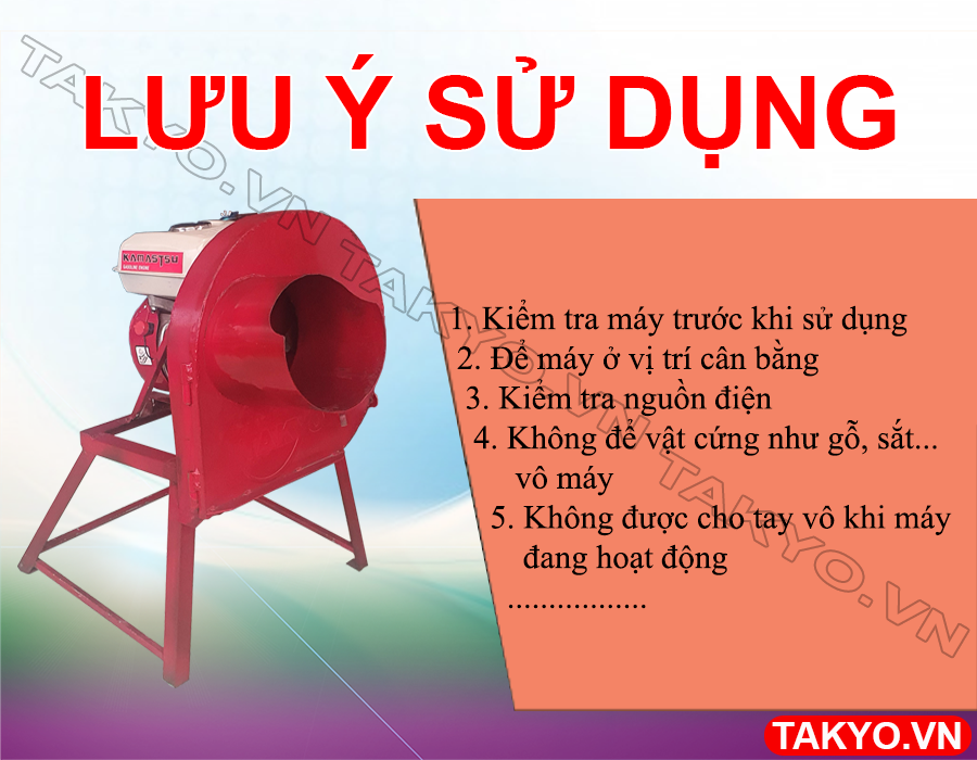 Lưu ý khi sử dụng máy băm chuối đa năng động cơ Takyo TK 55