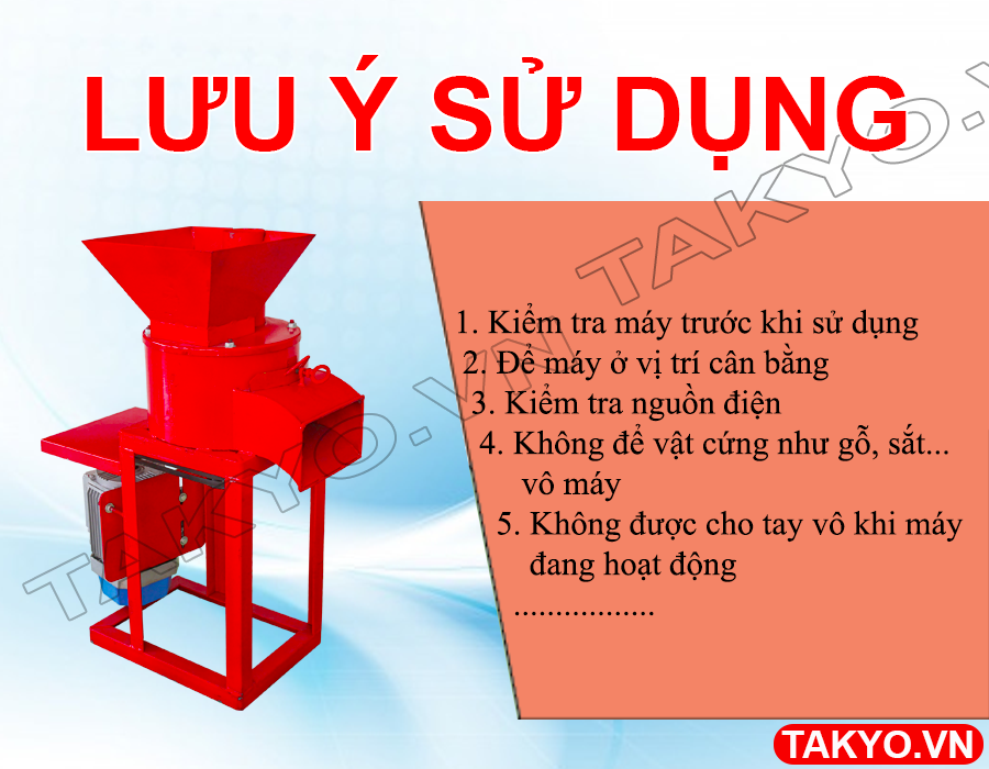 Lưu ý khi sửu dụng máy băm nghiền đa năng Takyo TK 30