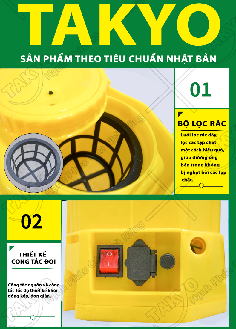 Cấu tạo bình xịt điện TAKYO