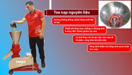 Toa nạp nguyên liệu máy ép cám Takyo TK 150 inox