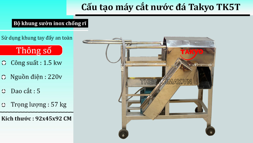 Thông số kỹ thuật máy cắt nước đá Takyo TK5T