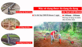 Máy sử dụng được đa dạng các loại mũi khoan có đường kính khác nhau