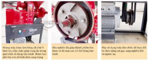 Máy xát gạo Takyo sử dụng buly đảo chiều thay đổi qua lại giữa tính năng xát trắng và nghiền bột