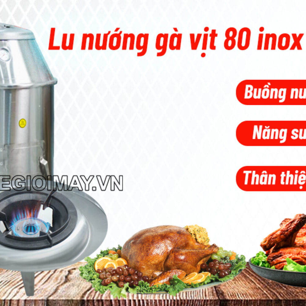 Lu nướng gà vịt inox dùng gas 80 TK80G
