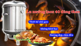 Lu nướng gà vịt inox dùng than TKLN40T