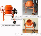 Máy trộn bê tông mini 160l - Ảnh 3