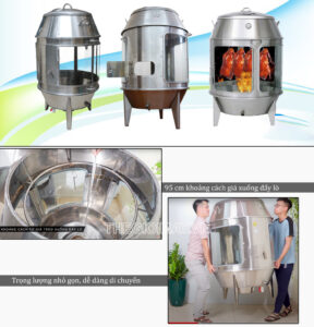 Lu nướng gà vịt inox kính dùng gas 80 TK80GK