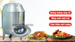 Lu nướng gà vịt inox dùng gas 90 TK90G được thiết kế bởi 3 phần riêng biệt