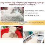 Năng suất vận hành của máy xay xát gạo Takyo TK 20-18CN