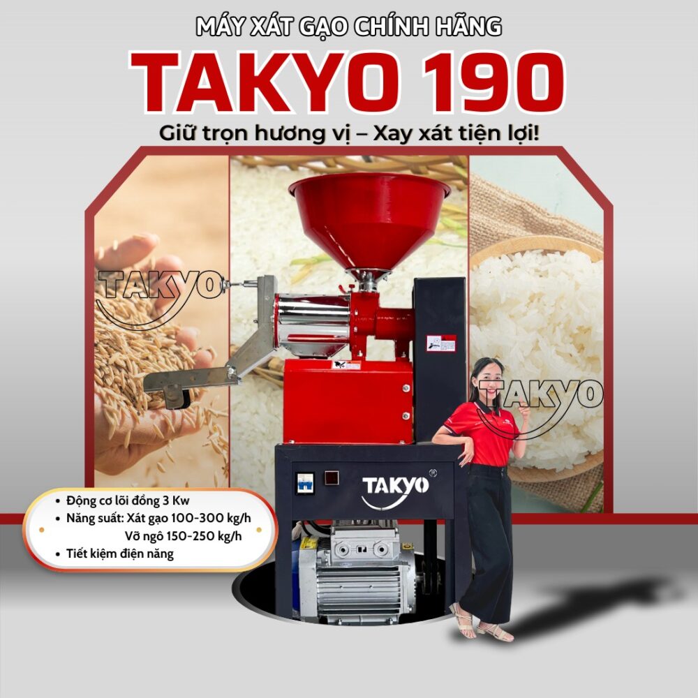 Máy xát gạo chính hãng TAKYO TK 190
