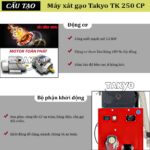 Máy xát gạo một pha Takyo TK 250 CP sử dụng công suất 3,5 KW