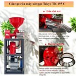Máy xát gạo mini gia đình Takyo TK 195 C có buồng xát và buồng nghiền hoạt động cùng lúc