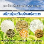 Máy xát gạo một pha Takyo TK 195 CRT thực hiện chức năng xát gạo nghiền trấu cám trong cùng lúc