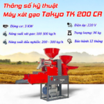 Thông số kỹ thuật của máy xay xát gạo Takyo TK 200 CR