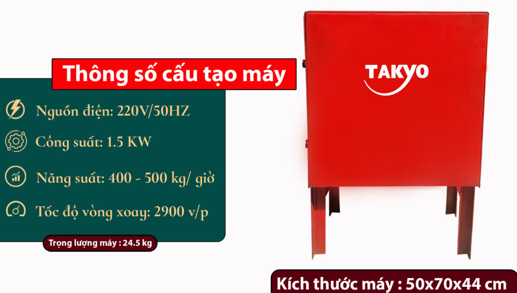 Thông số kỹ thuật máy thái chuối Takyo TK 15