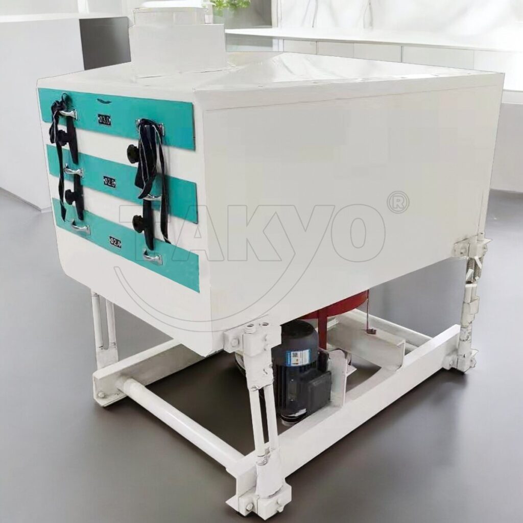 Máy sàng gạo Takyo TK 63x3 có khả năng phân loại hạt gạo - loại bỏ các tạp chất