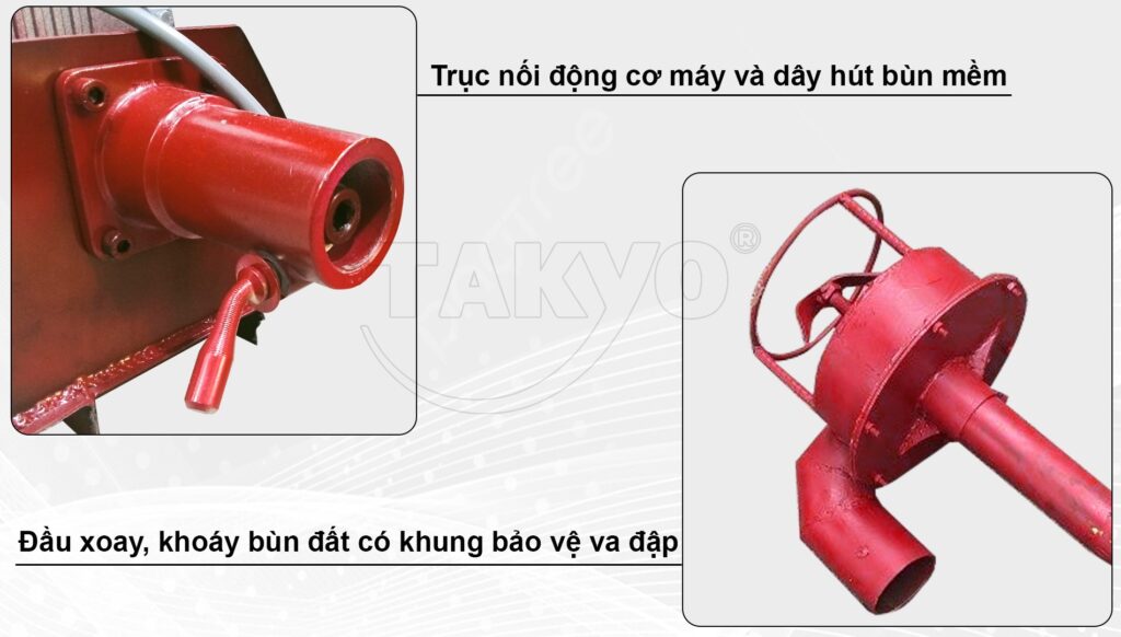 Khớp nối dây và trục khoáy máy hút bùn dây mềm Takyo TK 6m