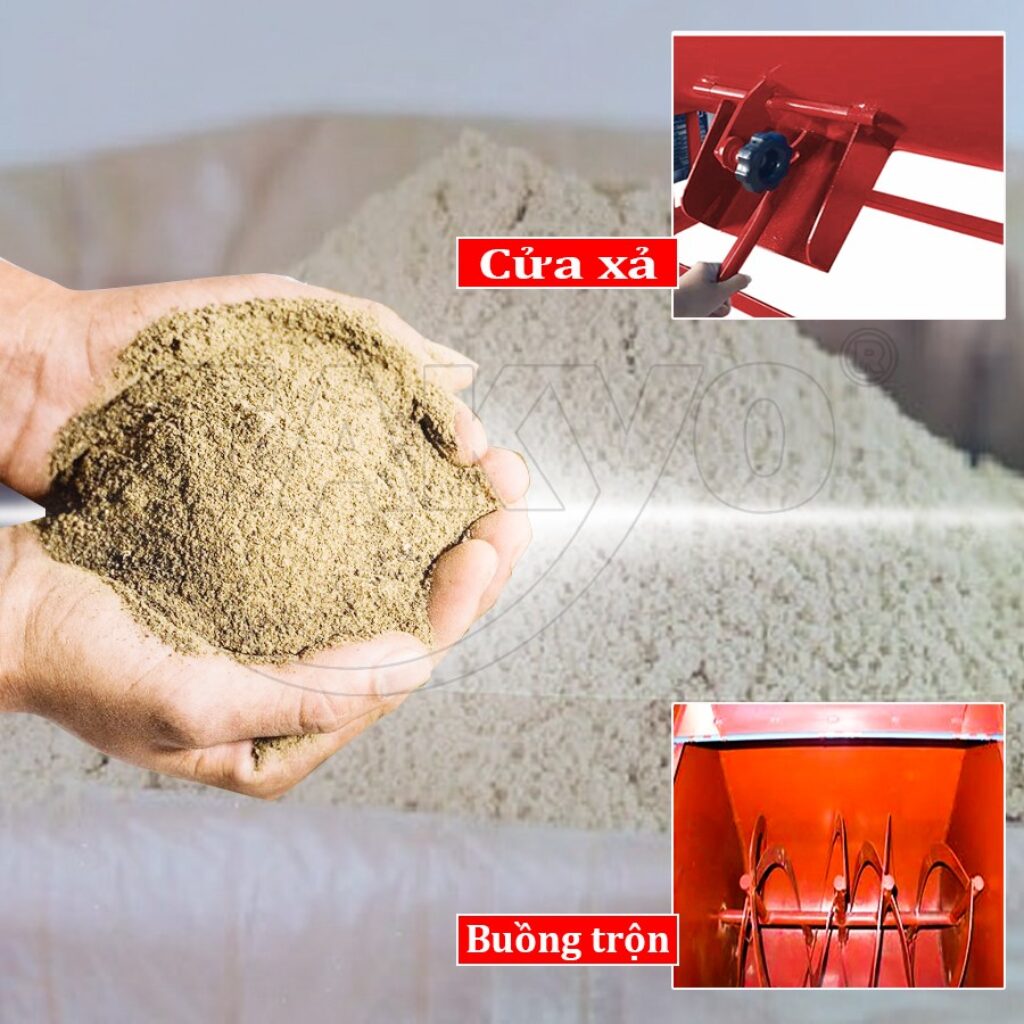 Cửa xả và buồng trộn cám máy trộn thức ăn chăn nuôi Takyo TK 380 - 4 - 3p