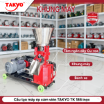 Cấu tạo máy ép cám viên TAKYO TK 186 inox