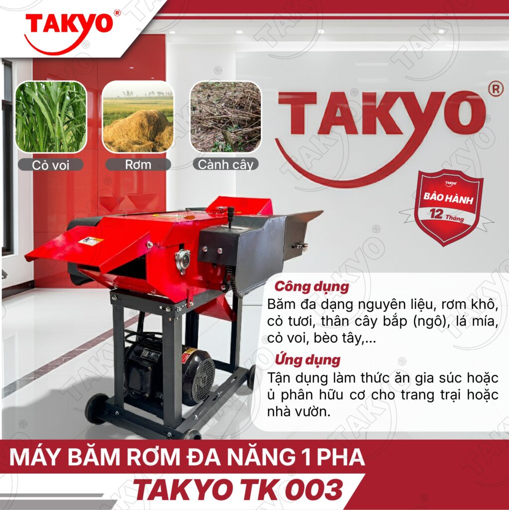 Chức năng máy băm đa năng 1 pha TAKYO TK 003