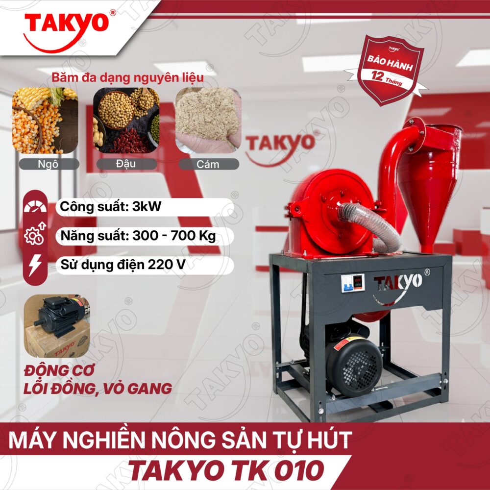 Giới thiệu máy nghiền nông sản tự hút TAKYO TK 010