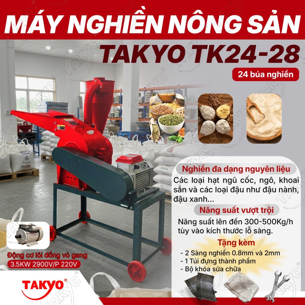 Giới thiệu máy nghiền nông sản TAKYO TK 24-28