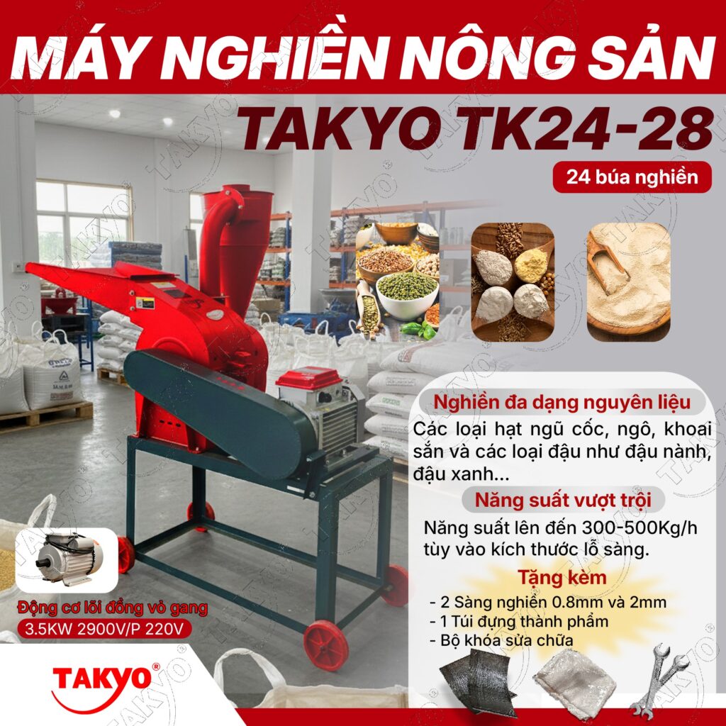 Giới thiệu máy nghiền nông sản TAKYO TK 24-28
