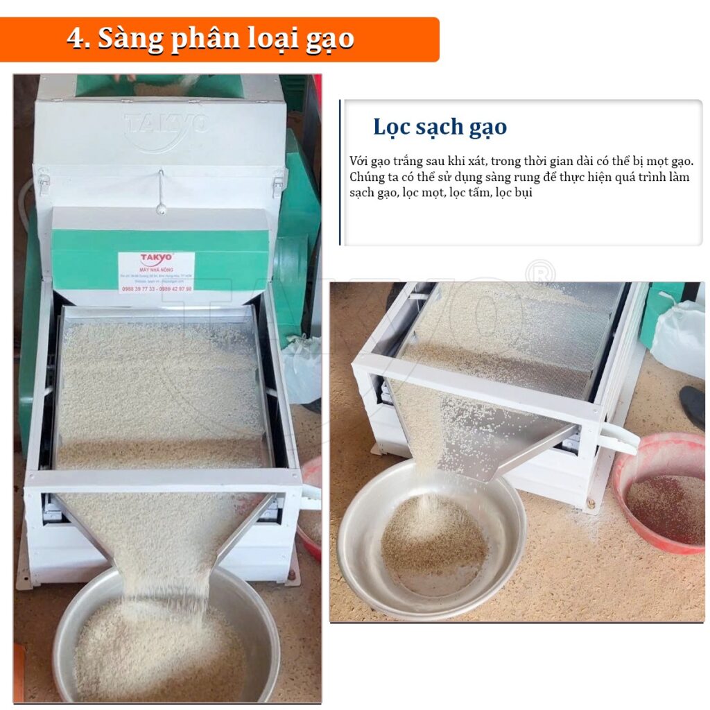 Sàng phân loại gạo của dàn máy xát gạo Takyo TK 1200