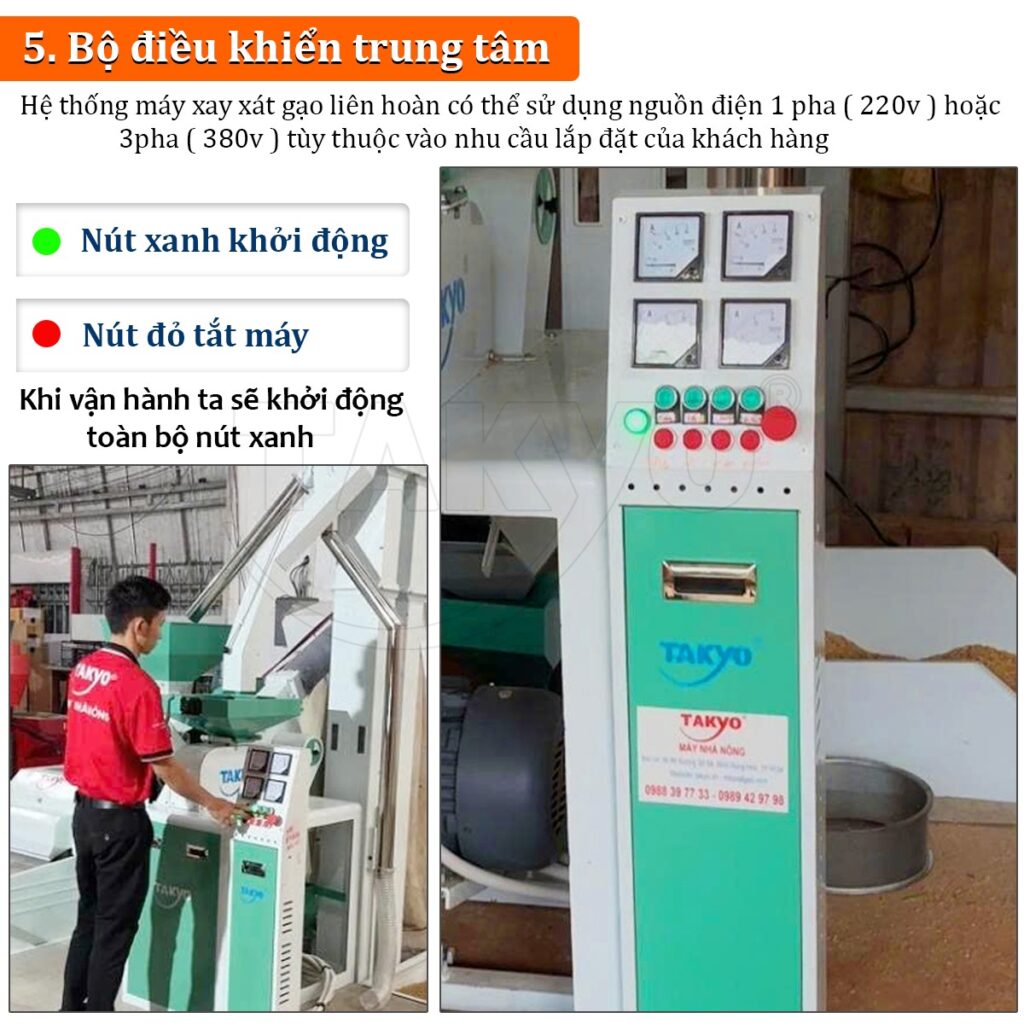 Bộ điều khiển trung tâm dàn máy xát gạo Takyo TK 1200