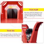Máy băm cành cây Takyo TK 75 có cấu tạo toa nạp rộng rãi, có thể điều chỉnh hướng văng thành phẩm ở toa xả