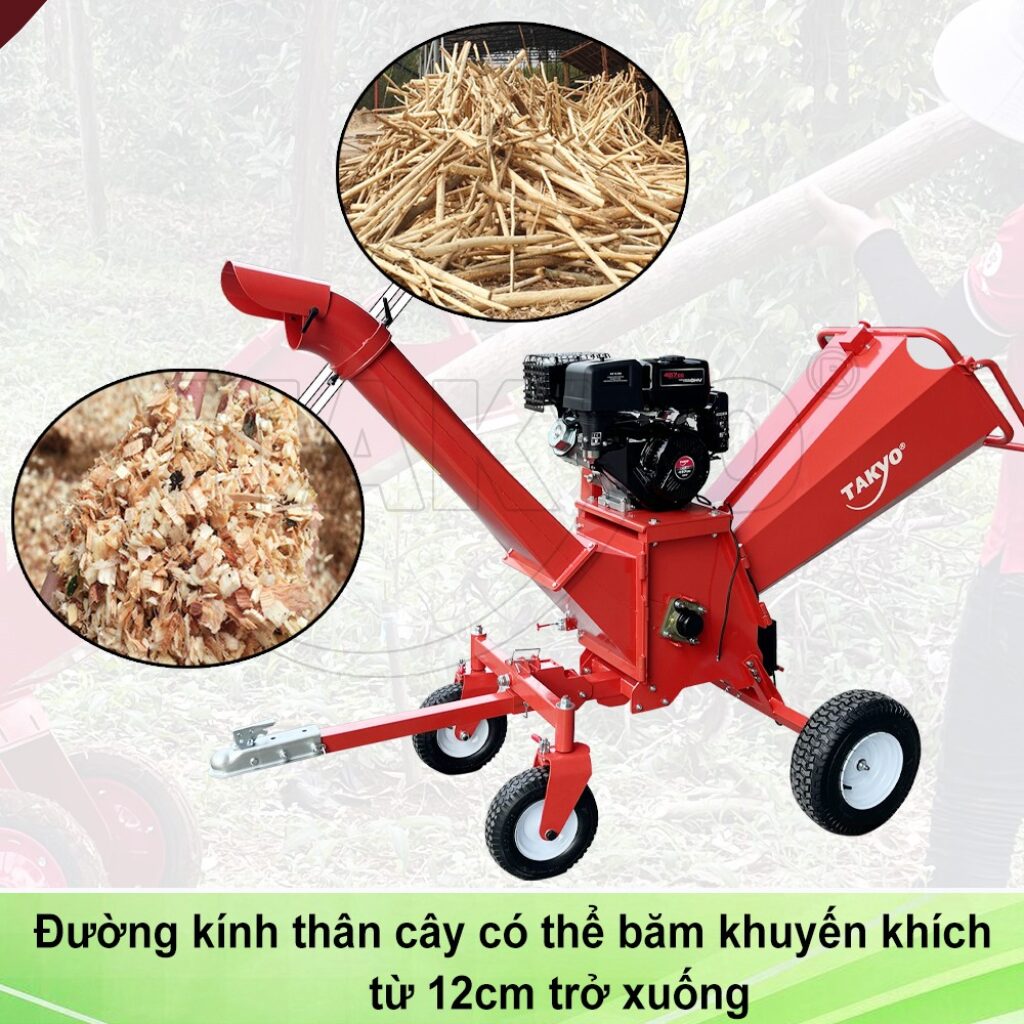 Đường kính khuyến nghị khi sử dụng máy băm cành cây Takyo TK 65
