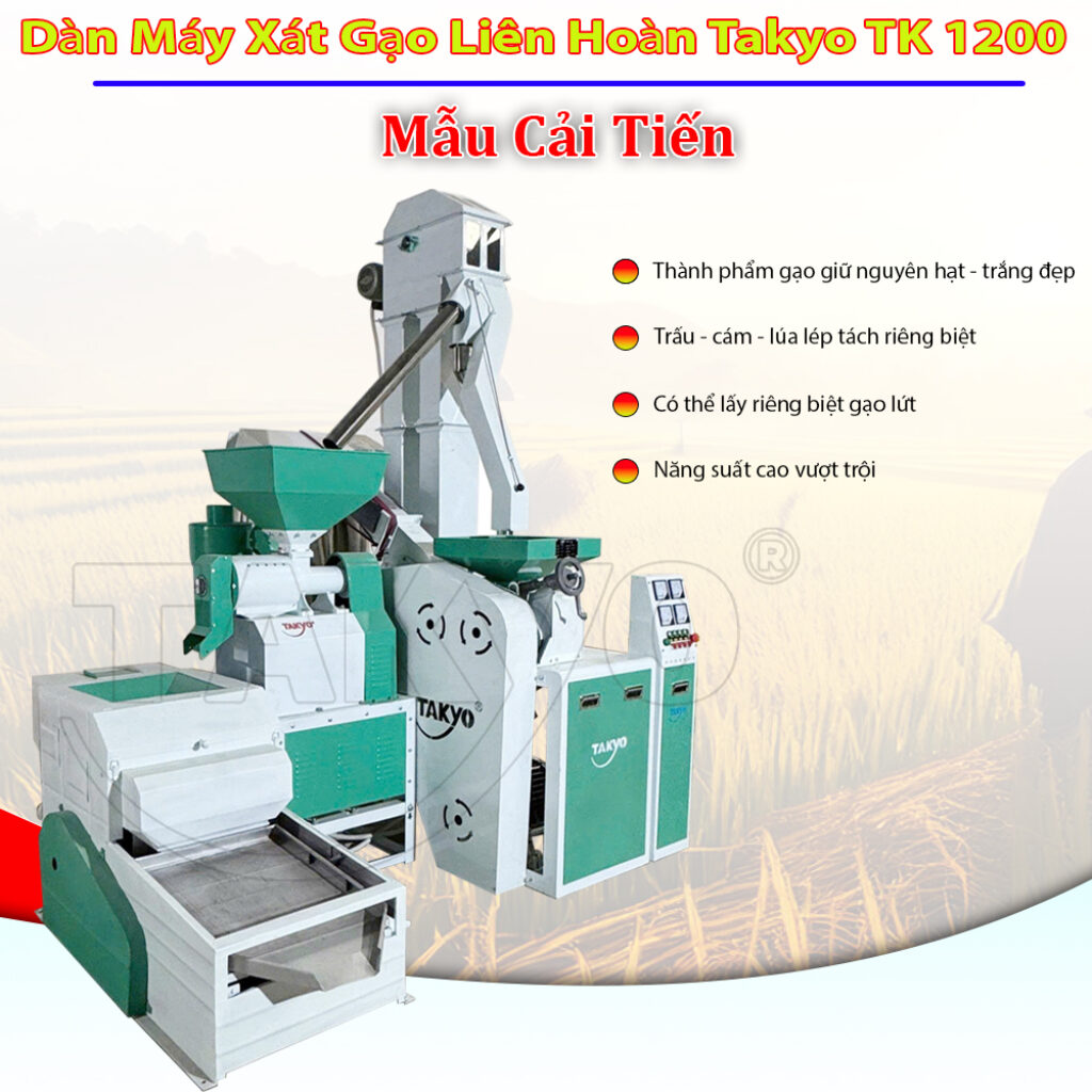 Dàn Máy Xát Gạo Liên Hoàn Takyo TK 1200
