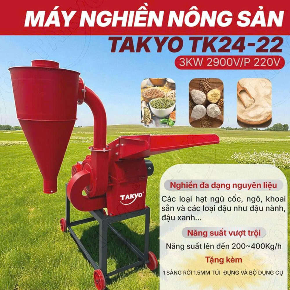 Máy nghiền nông sản, ngũ cốc 24 búa Takyo TK 24 – 22